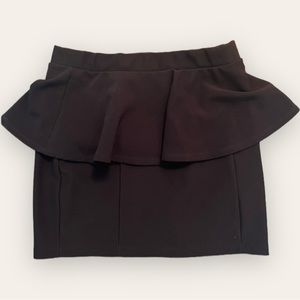 DYNAMITE- Short High Waisted Black Peplum Skirt
